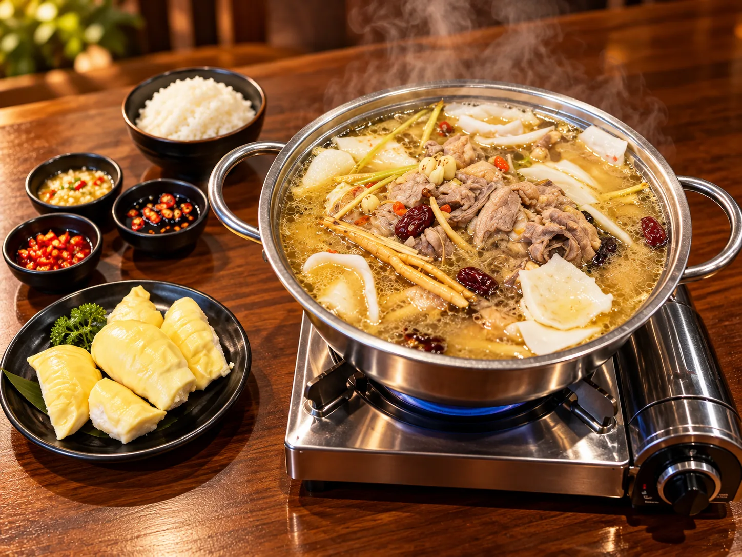 Lẩu gà sầu riêng, món signature của Gánh Ngon